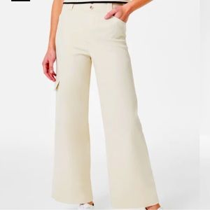 SPANX Stretch Twill wide leg cropped trouser, size large, NWT!
